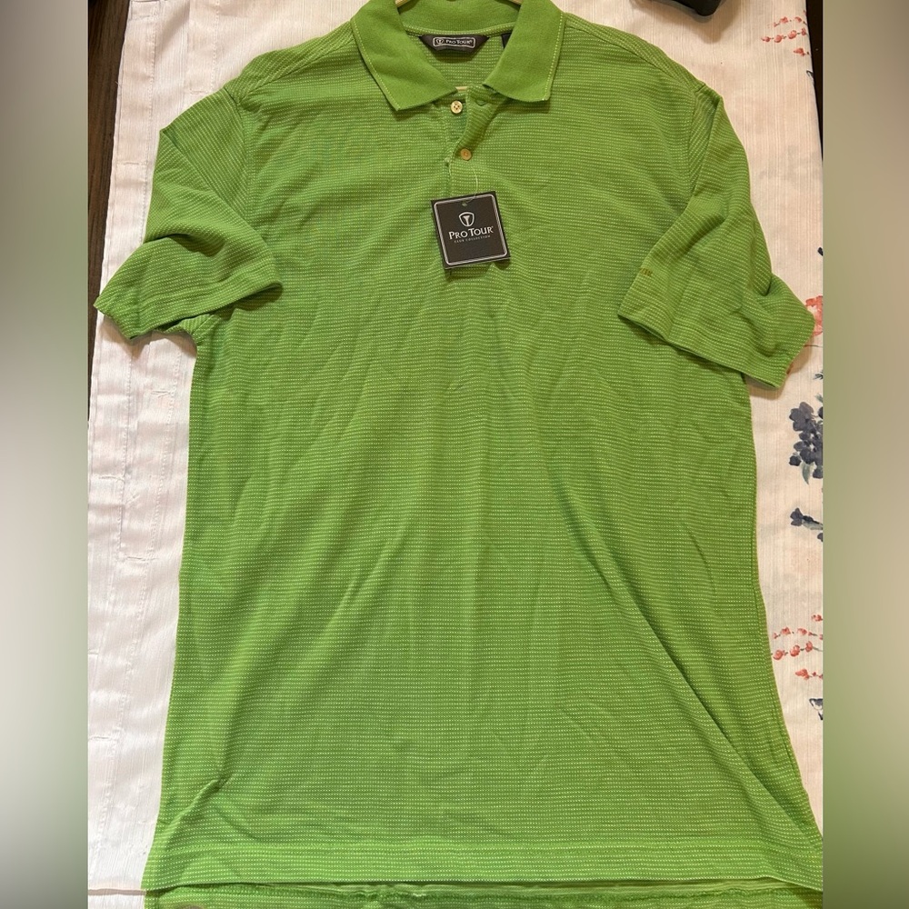 PRO TOUR Green Polo Shirt for Men